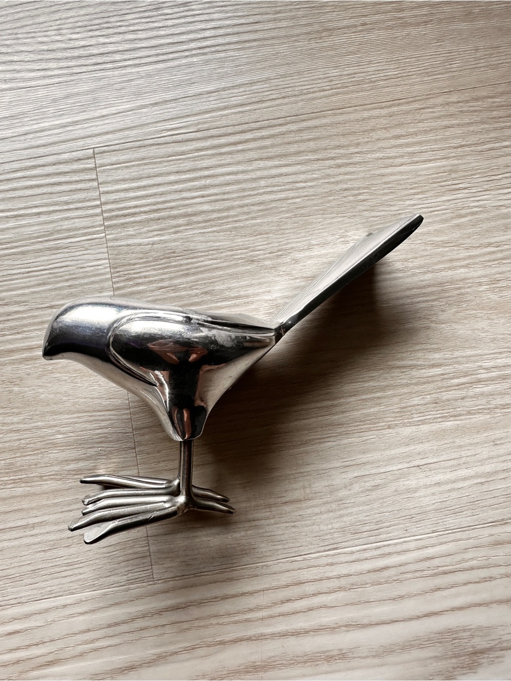 CB2 Metal Bird Figurine Votive Candle Holder Silver